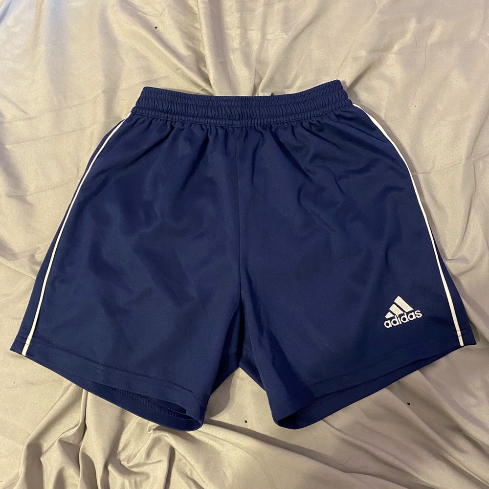 Adidas Navy Blue Cuma Cool Shorts With White lines on the sides